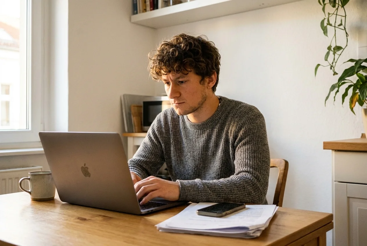 Lasse Wiener baut und testet die Automatisierung am Laptop